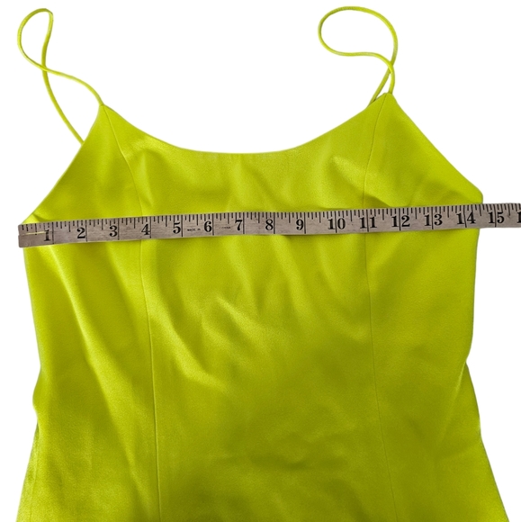 Alice Olivia Nelle Neon Yellow Mini Dress Size 6 - Picture 4 of 7